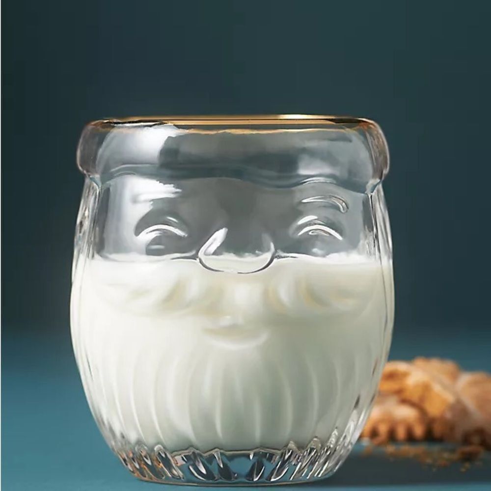 ❤️ NWT Anthro Juice Glass - Santa - Anthropologie - NWT